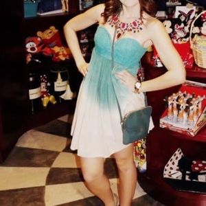 HONEY PUNCH strapless ombré dress